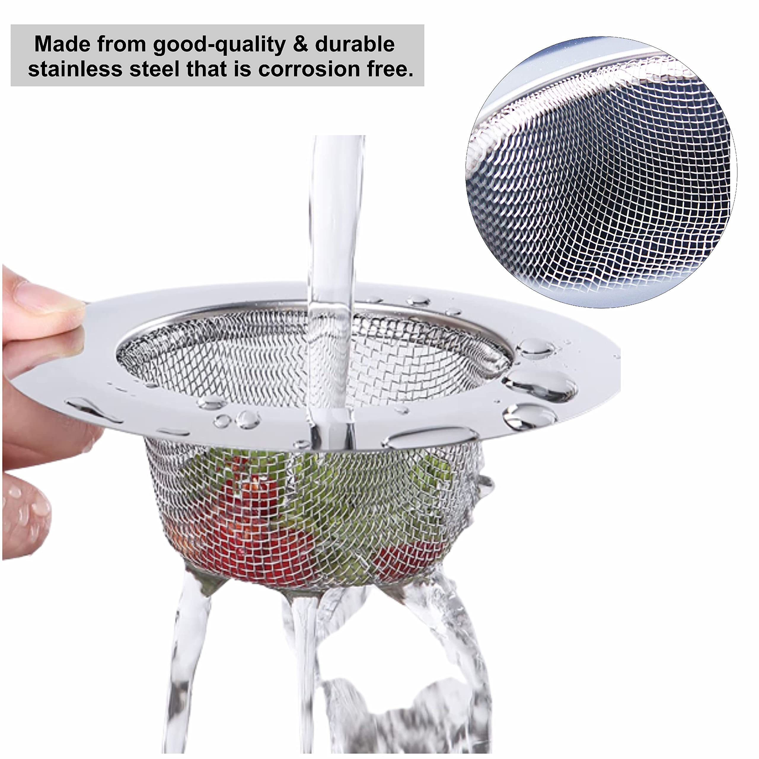 Tappo Filtro Per Lavello In Acciaio Inox, Doppia Funzione, Diametro 78 Mm, Per Cucina
