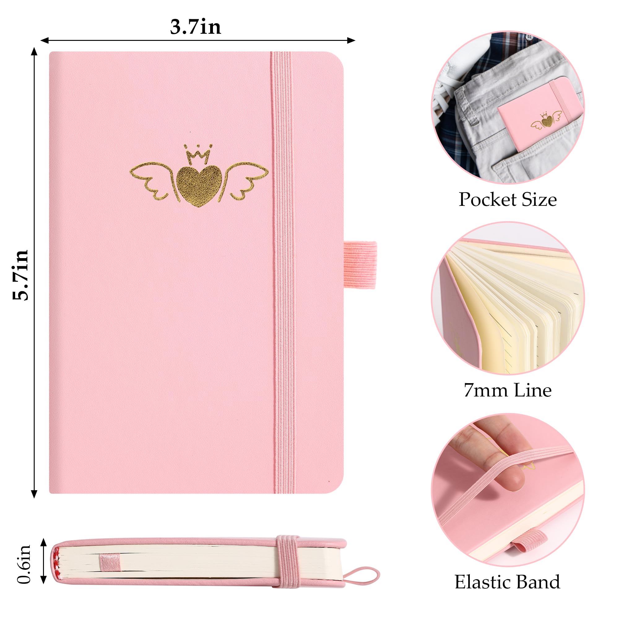 BOBO RABBIT Confezione da 3 quaderni tascabili formato A6 piccolo mini notebook per prendere appunti