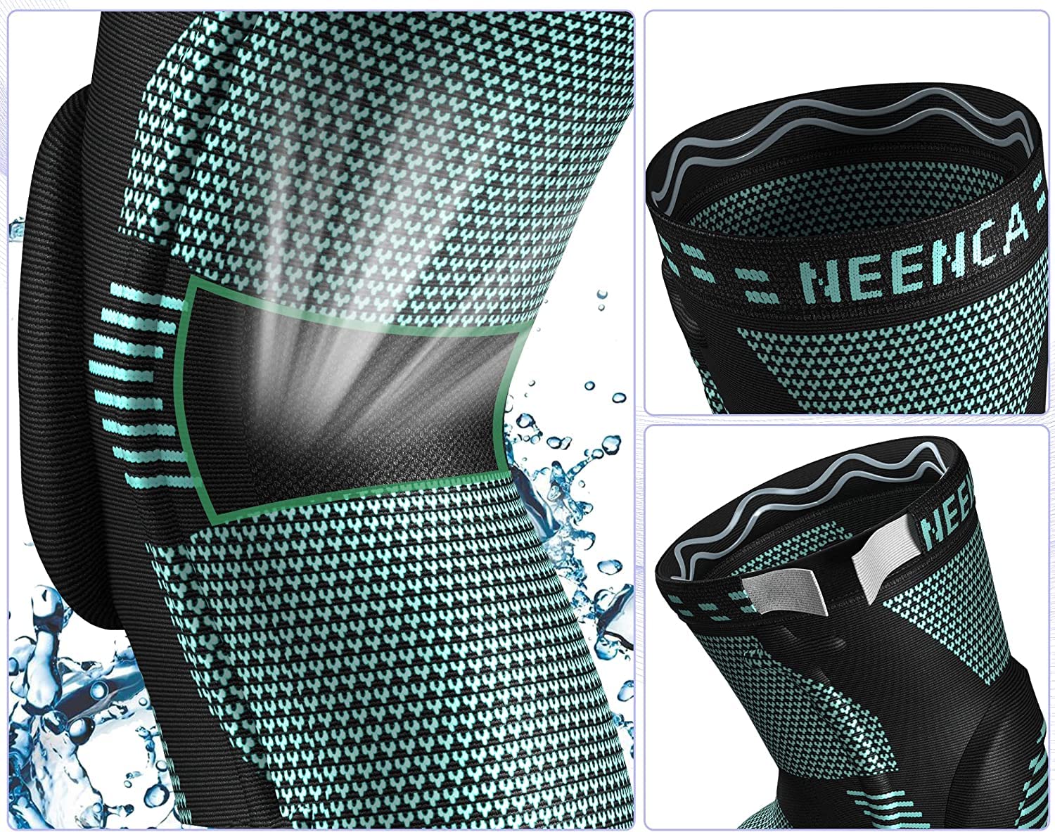 NEENCA Rodillera Profesional, Rodillera de Compresión con Almohadillas de Gel de Rótula y Estabilizadores Laterales para Hombre y Mujer, Rodilleras de Grado Médico para Correr, Desgarro de Menisco - 3