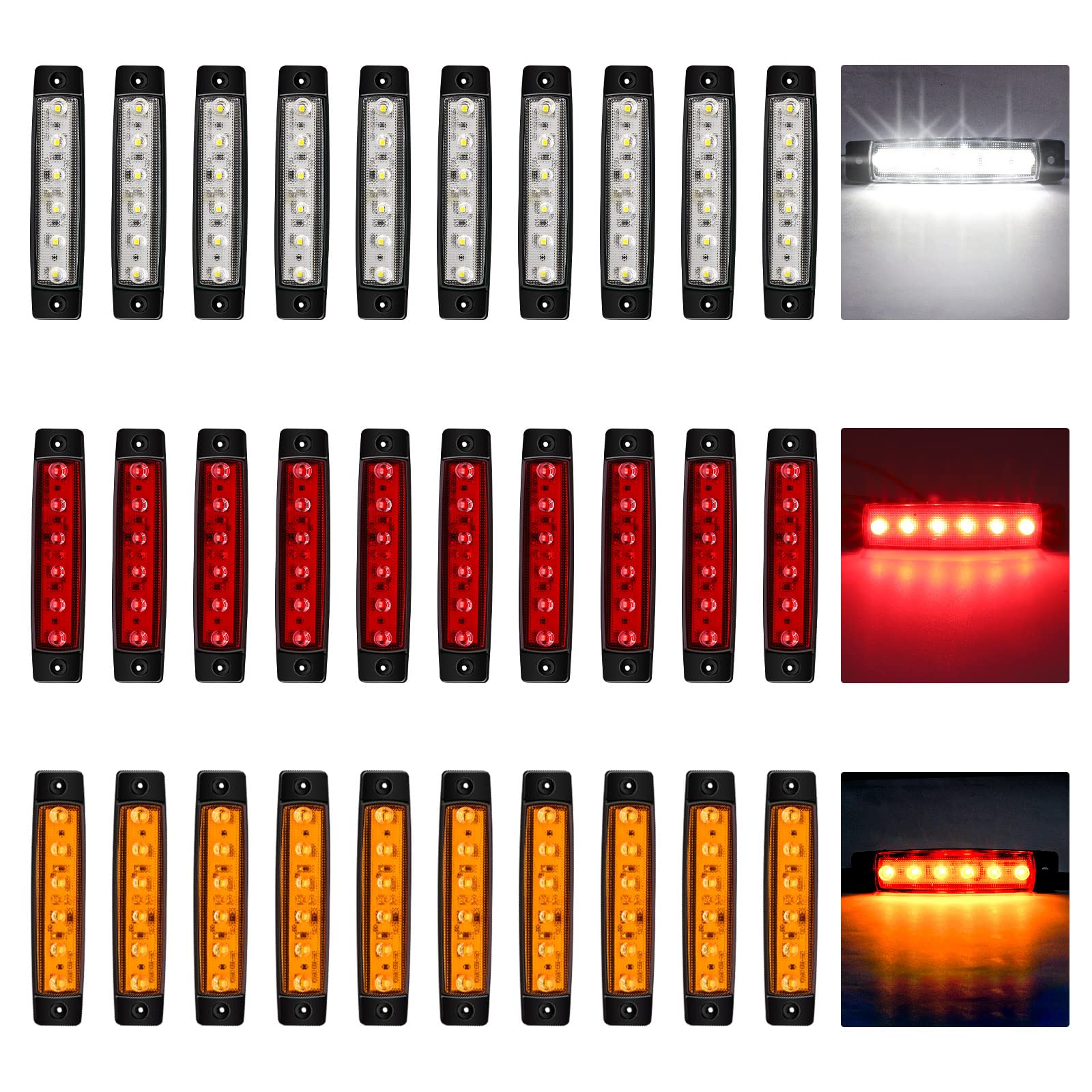 Segnapasso Laterale Camion LED Luce Di Sgombero Lampada Ambra - Foto 4