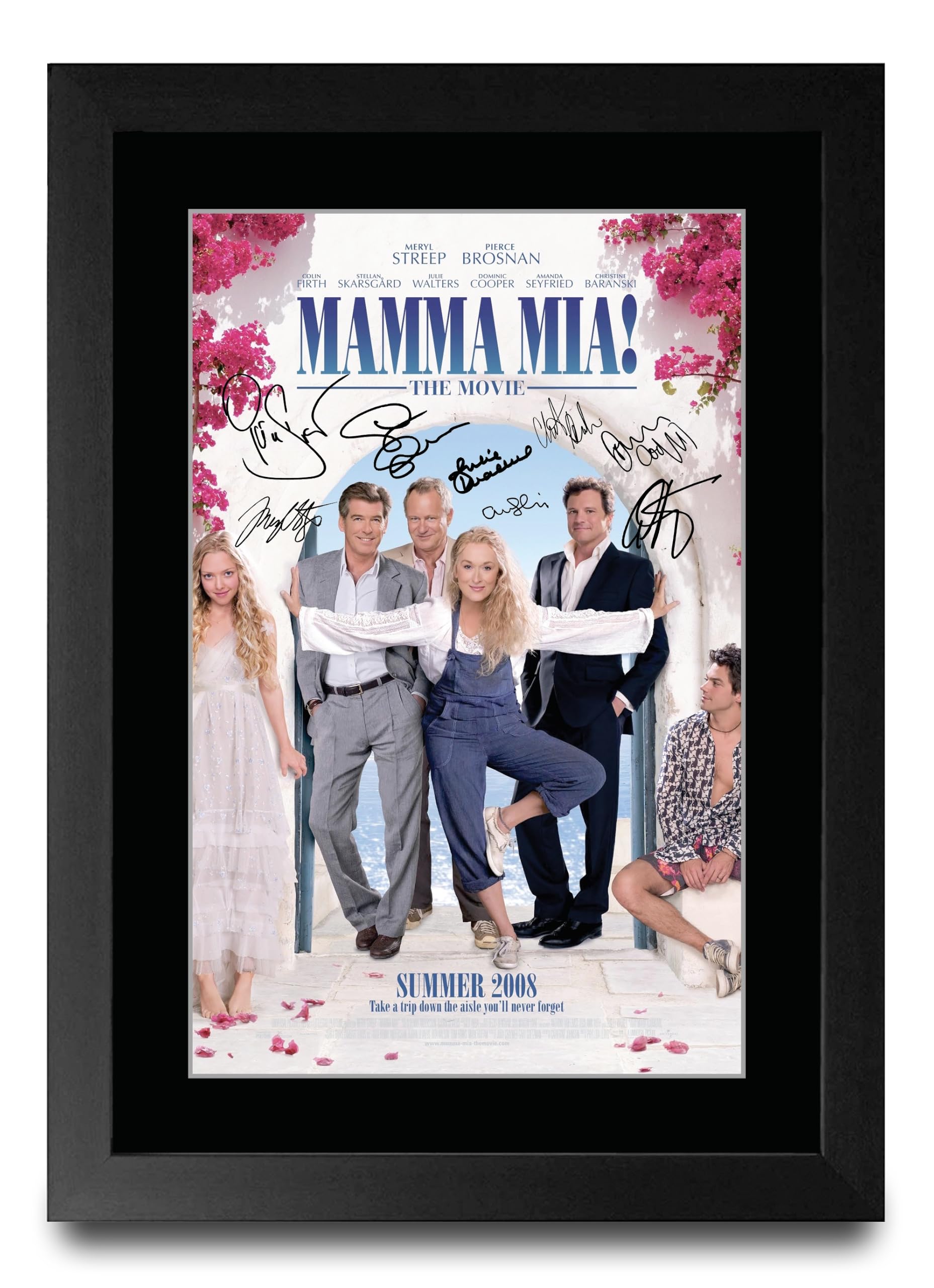 HWC Trading Mamma Mia! Gifts Printed Poster Signed Autograph Picture for Movie Memorabilia Fans (ID-003433) - A4 Framed Print
