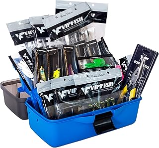Fishing Tackle Box with Tackle Included Lures, Hooks, Weights, 3-Layer Freshwater Fishing Tackle Kit for Bass Trout Walleye Fishing Gear and Equipment, Gift for Fishingman