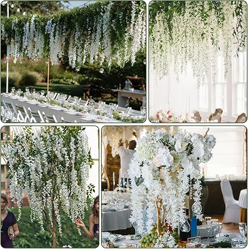 Miniatura 4 de PTRBTY&HISDE Flores colgantes de glicina, flores colgantes, glicinia, flores colgantes falsas, flores colgantes para decoración, boda, jardín,