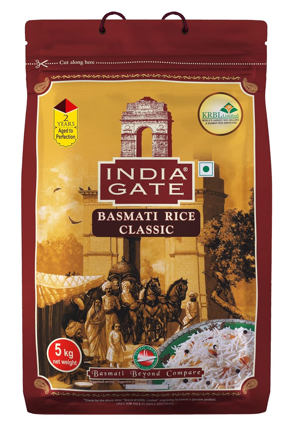 India Gate Basmati Rice Bag, Classic, 5kg Amazon.in Grocery