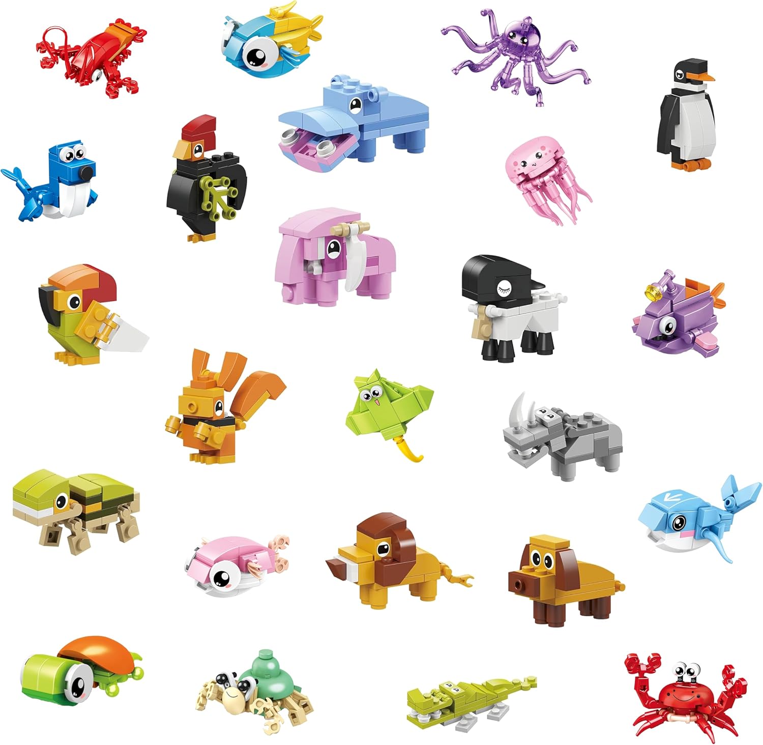Party Favors - 24Pack Mini Building Blocks Toy for Goodie Bag,Bulk Toys Classroom Prizes,Party Bag,Pinata Stuffers,Back to School Birthday Easter Students Gifts for Kids,Boy 6-8-12