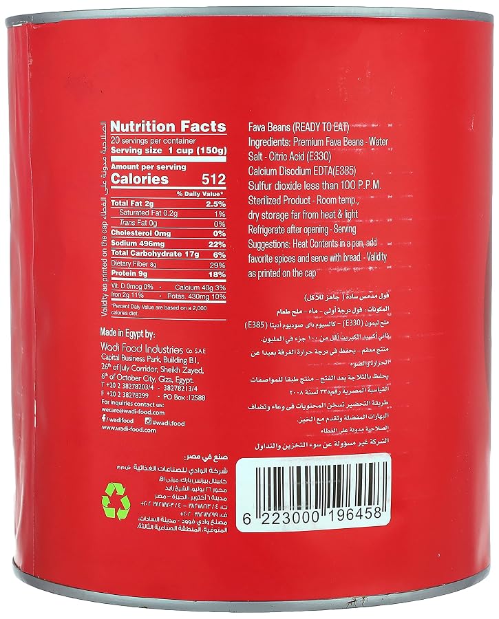 Wadi Food Foul Medames - 3 KG Tin