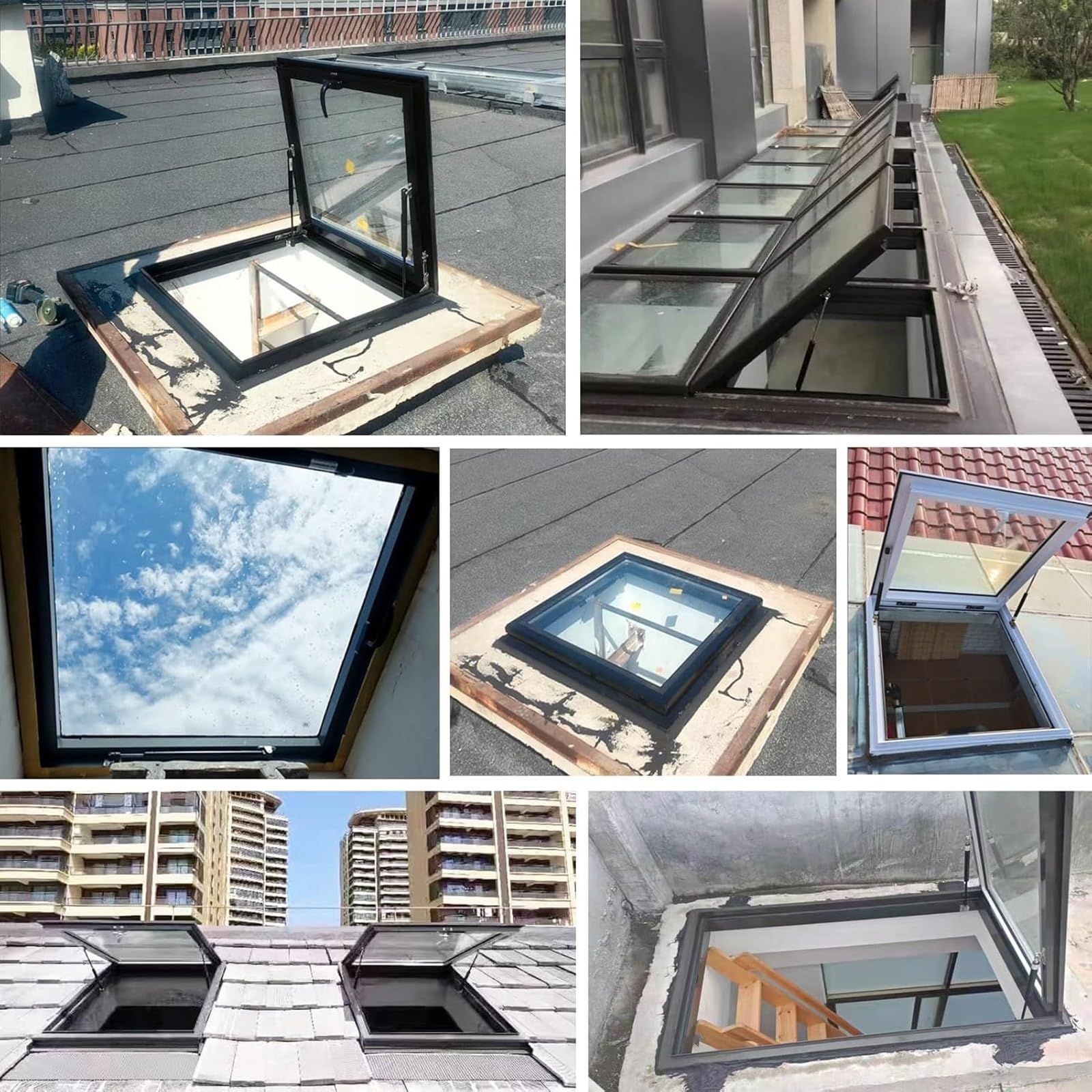 Dostosowalne światła powietrzne i okna dachowe dla hotelu magazynowego, na poddaszu/Sun Room, Drzwi do oświetlenia dziennego w piwnicy ze szkłem hartowanym(23x36in(58.4x91.5cm))
