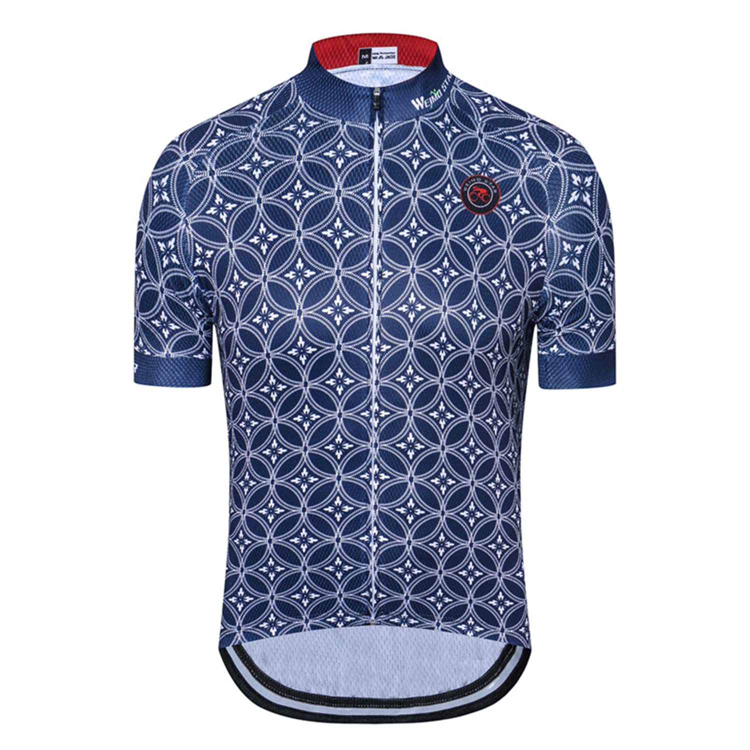 Weimostar Men's Cycling Jerseys Plaid Bike Shirts Short Sleeve Road Biking Jersey for Men Summer Bicycle Wear with 3 Pockets