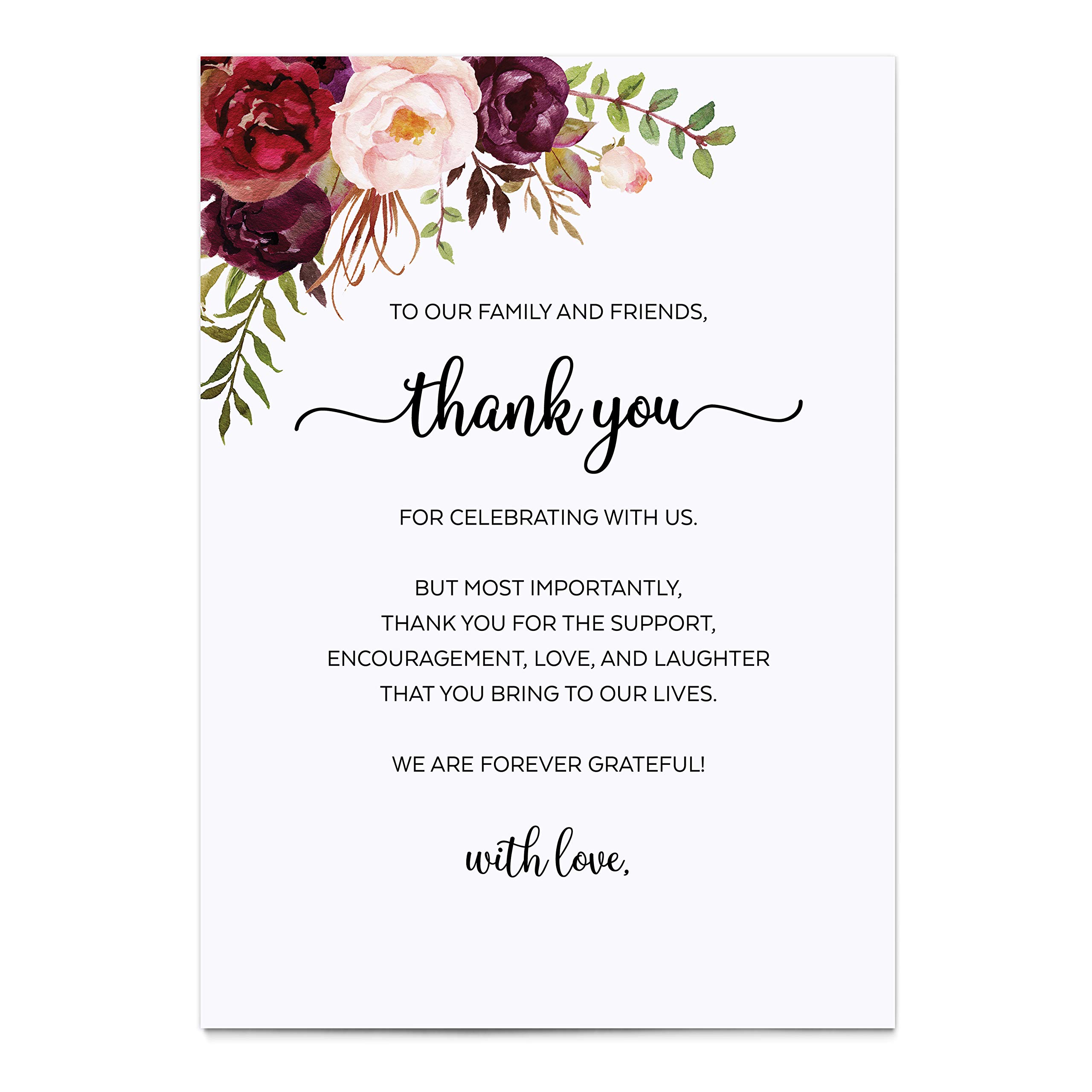 321Done Dankeskarten mit Blumenmuster, 12,7 x 17,8 cm, Weiß, hergestellt in den USA, Wertschätzungsnotizen für Hochzeit, Party, Ruhestand, Abschlussfeier, Geburtstag, Dusche, Baby, Braut, 50 Stück