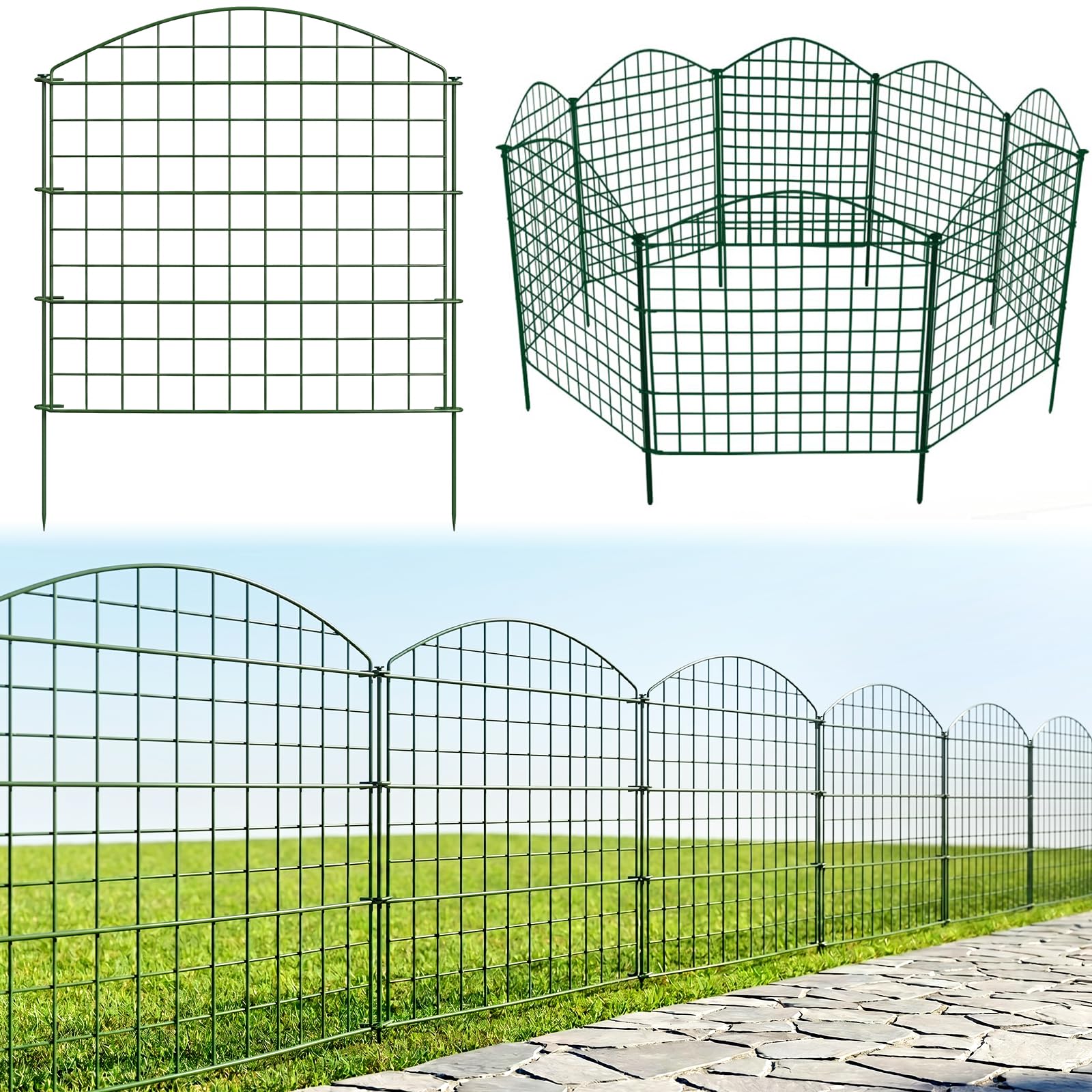 Thealyn Decorative Garden Fence, 70cm H x 77cm W (10 Panels, Length 7.7m) Outdoor Rustproof Metal Pet Fence Animal Barrier, Garden Fencing Border for Yard Patio Flower Bed โ image 1