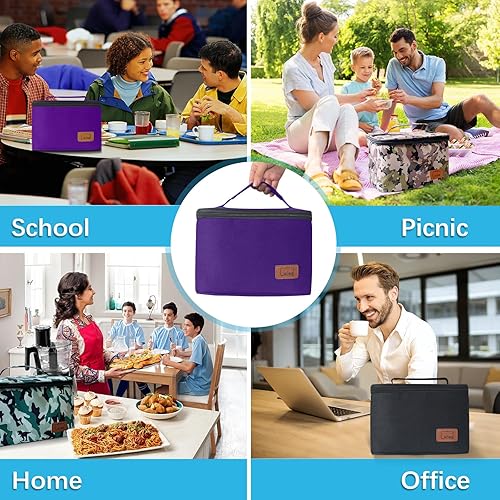 Miniatura 7 de hombrima Bolsas de almuerzo aisladas para picnic, bolsa térmica grande para hombres y mujeres, trabajo, senderismo, al aire libre, playa, barbacoa,