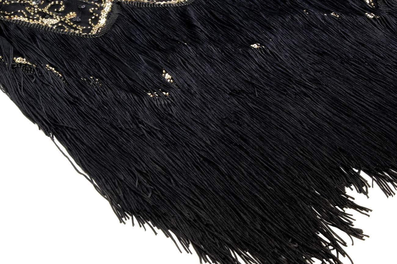 Women's 1920s Gatsby Inspired Sequin Beads Fringe Flapper Cocktail Roarings 20s Dress - Image 6