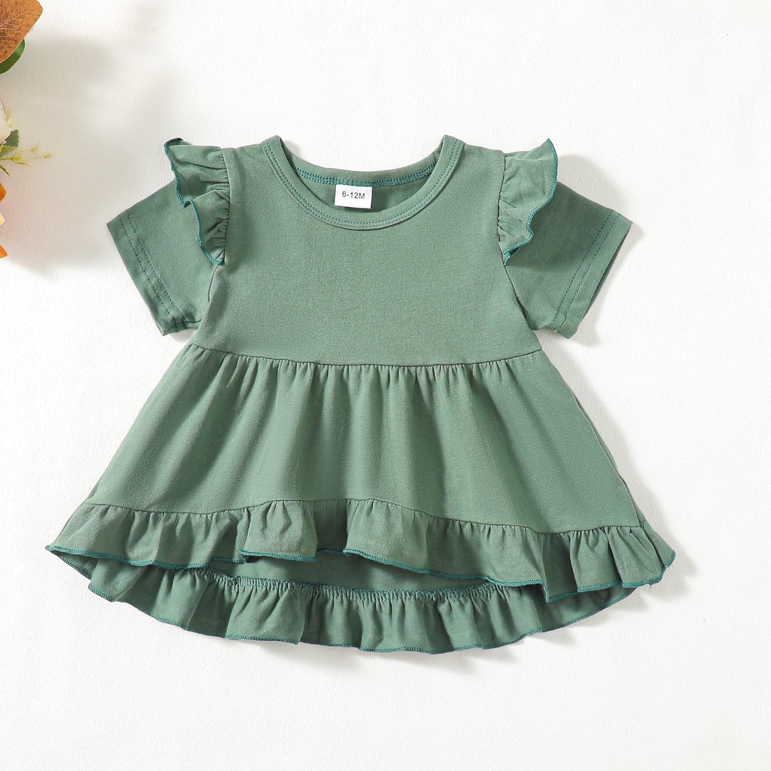 Kucnuzki Toddler Baby Girl Clothes Short Sleeve Ruffle Shirt Floral Pant Set 2 Piece Outfits For Girls Cute Clothing Set - Image 8