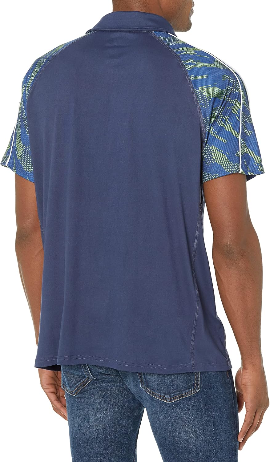 Zubaz NFL Mens Elevated Field Polo with Viper Print Accent