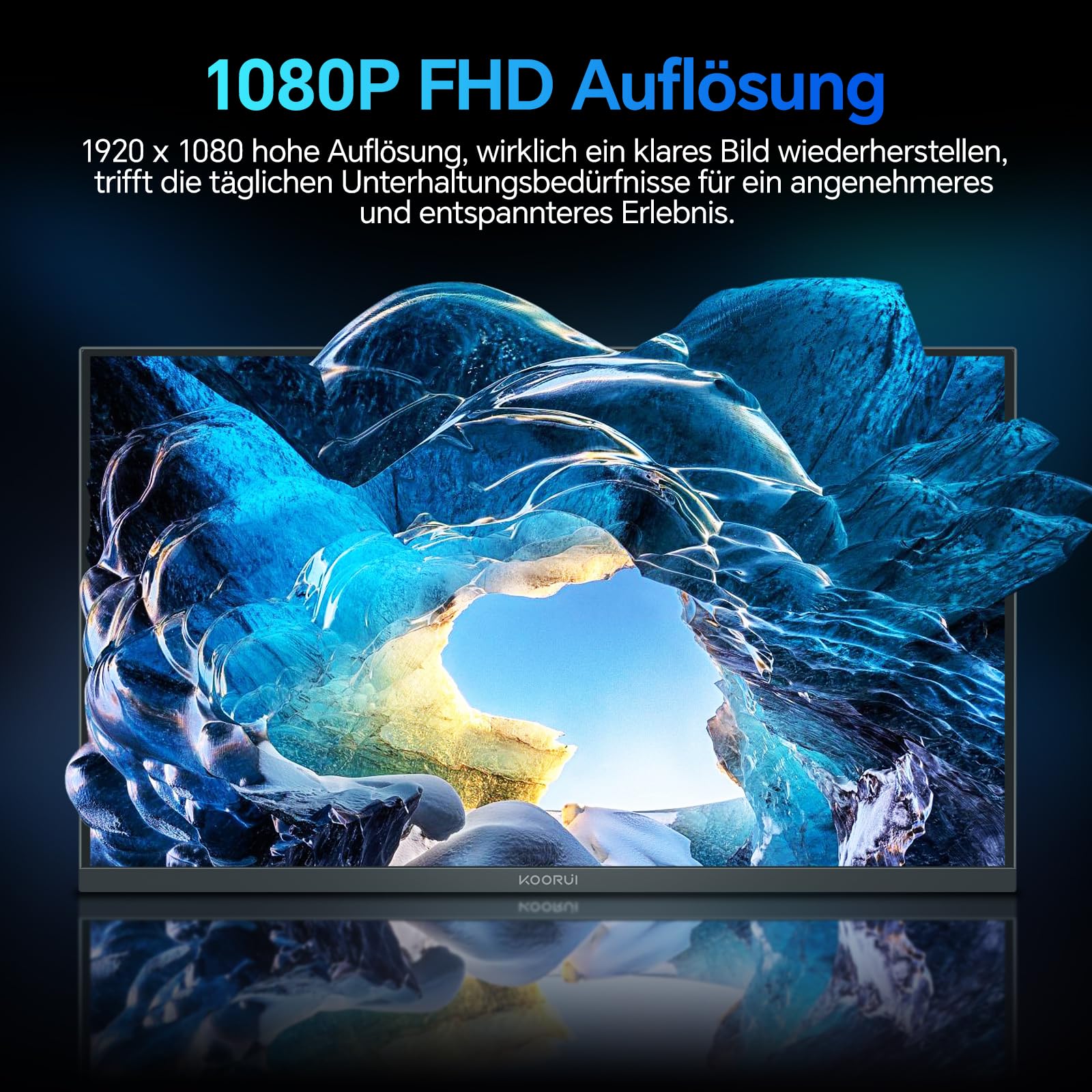 KOORUI E2412F 24 Zoll Monitor, FHD 1920x1080 100Hz, HDMI 1.4, Eye Care, 5ms GtG, VESA 100x100mm