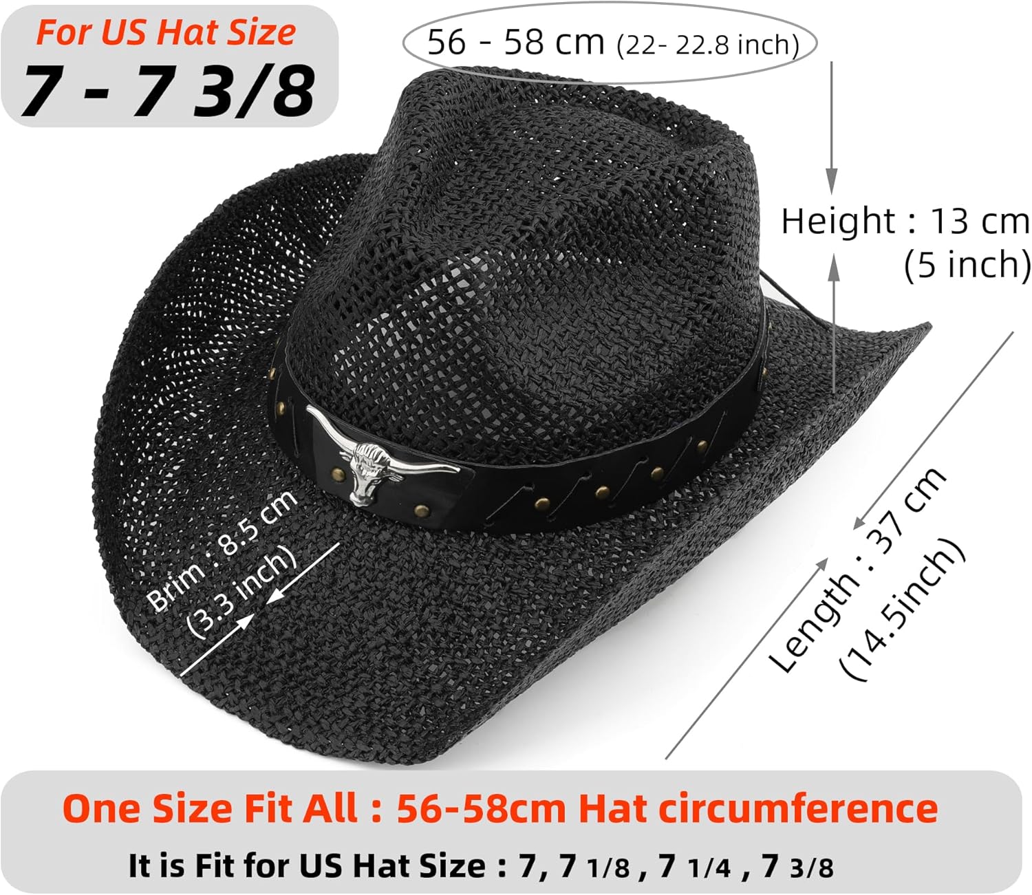 Straw Cowboy Hat for Women Men Sun Beach Western Cowgirl Hat