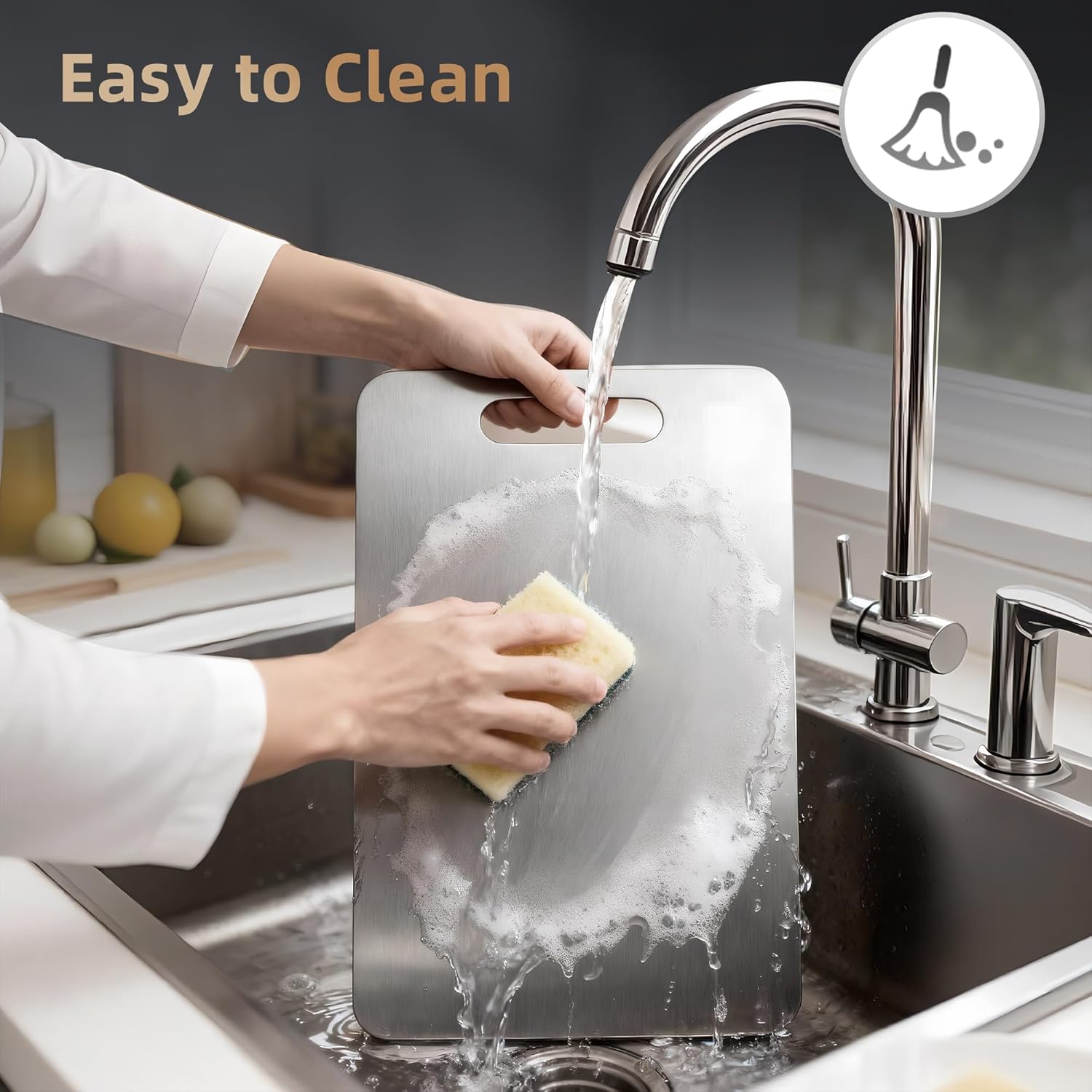 100% Titanium Cutting Board for Kitchen - Dishwasher Safe Chopping Boards with Handle, Reversible Charcuterie Board for Home Counter Outdoor Camping Housewarming Gifts for Women (3 PCS) - Image 8