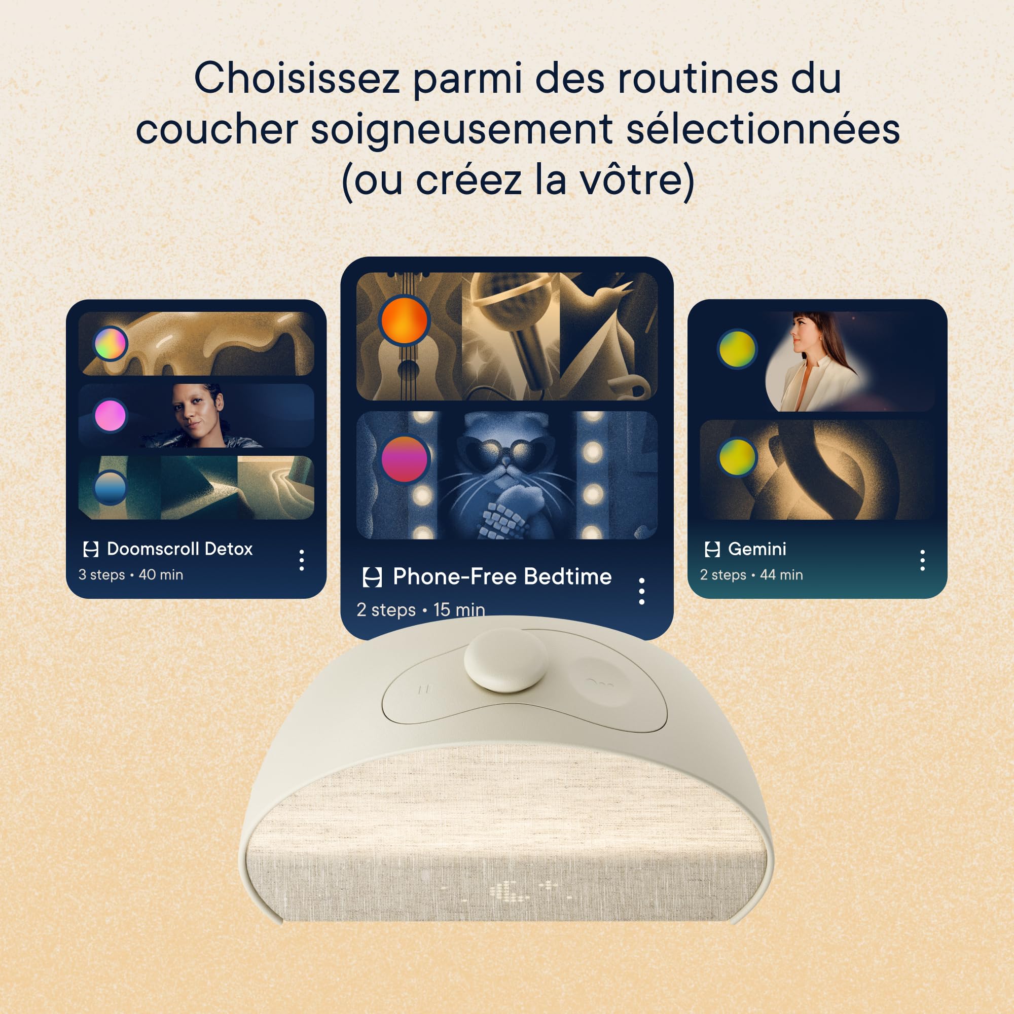 Hatch Restore 3 Réveil simulateur d’Aube et réveil Lumineux avec Machine à Sons et lumière Intelligente – Bruit Blanc, Routine de Sommeil sans écran