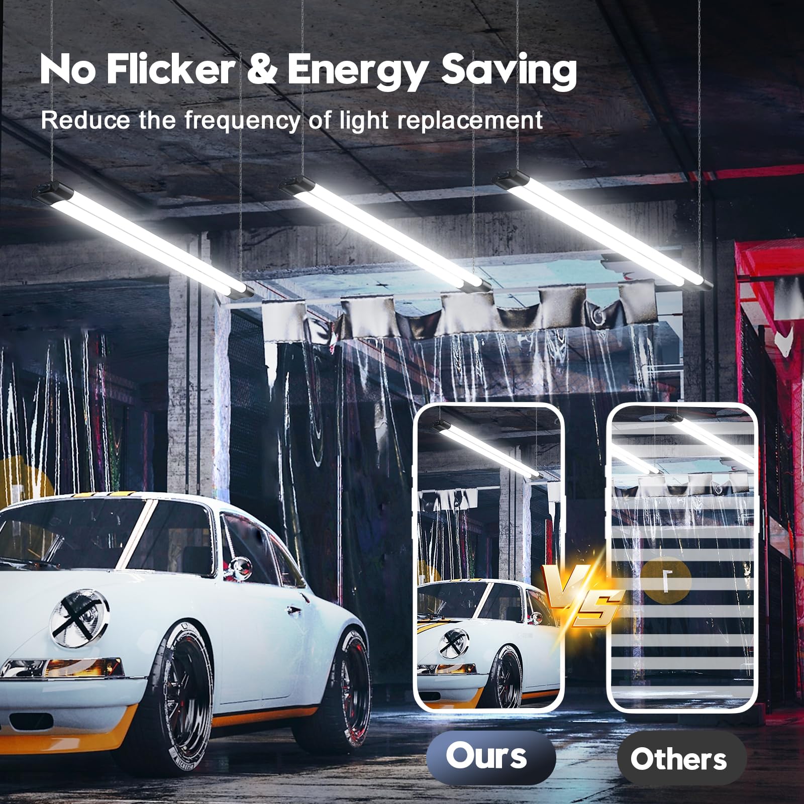 Feuchtraumleuchte LED 115cm mit Stecker,40W Verknüpfbar Feuchtraumlampe,6500K Kaltweiß LED Röhre,4400LM Superhell Kellerlampe,Leuchtstoffröhre für Küche Büro Flur Garage