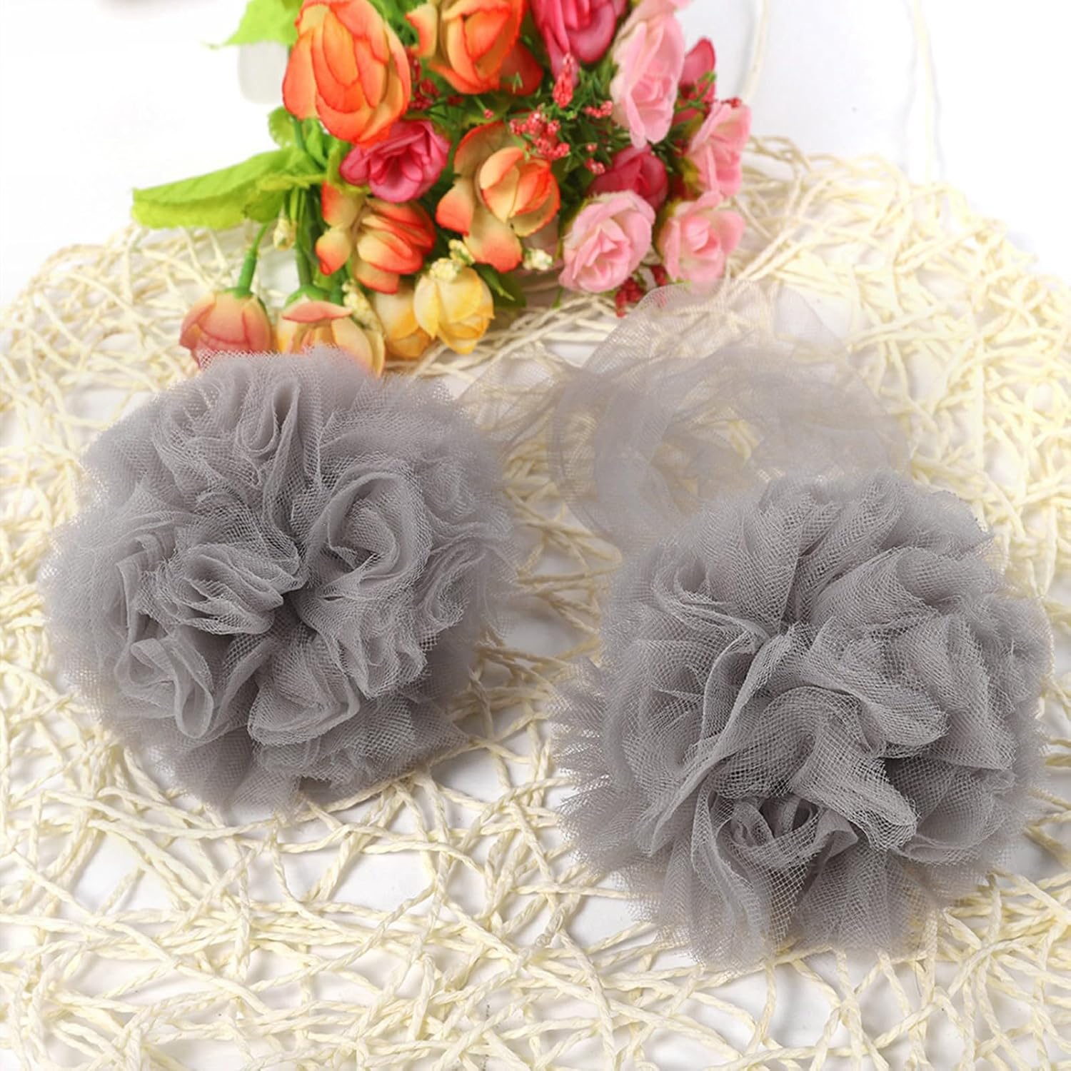 Bed Net, Net Ball, Tent Net Hanging Flower Ball Crib Accessories Wall Pendant Decor for Room(Grey)