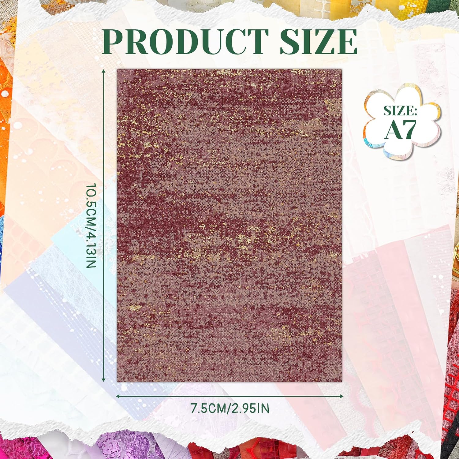 Scrapbook Supplies and Paper Set - 160 Sheets Textured Paper with Mesh Fabric for Scrapbooking, Junk Journal Supplies, Card Making - 10 Pack Mixed Media Collage Kit A7