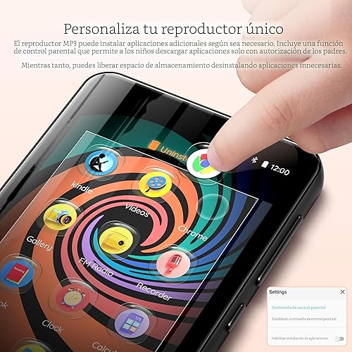 Miniatura 4 de Reproductor de MP3 de 160 GB con Bluetooth y WiFi, reproductor de música innioasis con Spotify, Pandora, Yaxa Music, pantalla táctil de 4 Negro