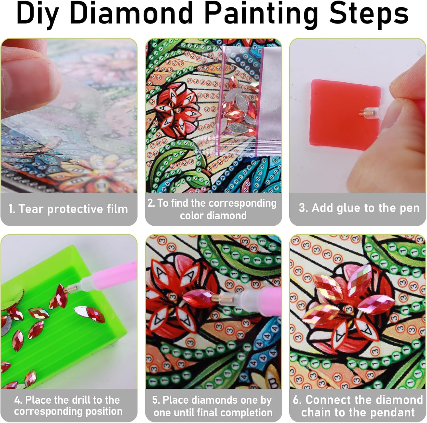 NQRSBUI DIY Hanging Diamond Art Kits for Adults, Dogs Double Sided Diamond Art Painting Suncatchers Pendants, Crystal Gem Craft Painting Kit for Home Garden Wall Decor Gift (Dog)