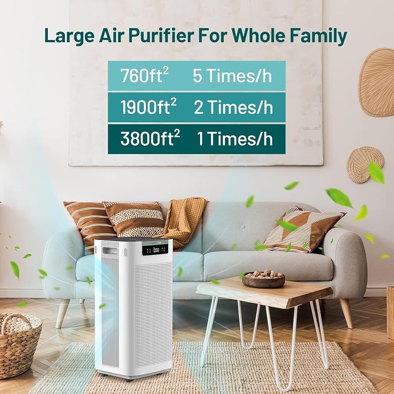 Air Purifier for Home & Office with True HEPA Filter, Cover Up to 3,800 Ft² image 2