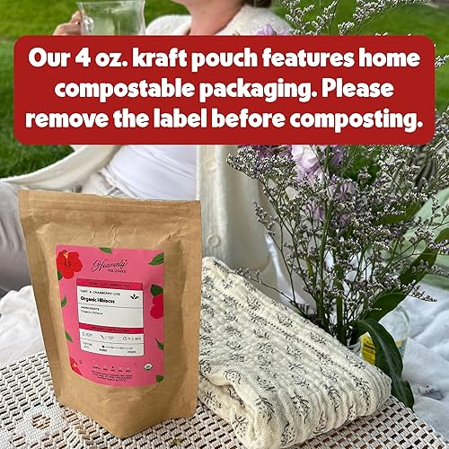 Miniatura 3 de Heavenly Tea Leaves Hoja de frambuesa orgánica, té de hierbas de hojas sueltas, 4 onzas (aprox. 50 tazas de té) - Propiedad de mujeres, hierba para