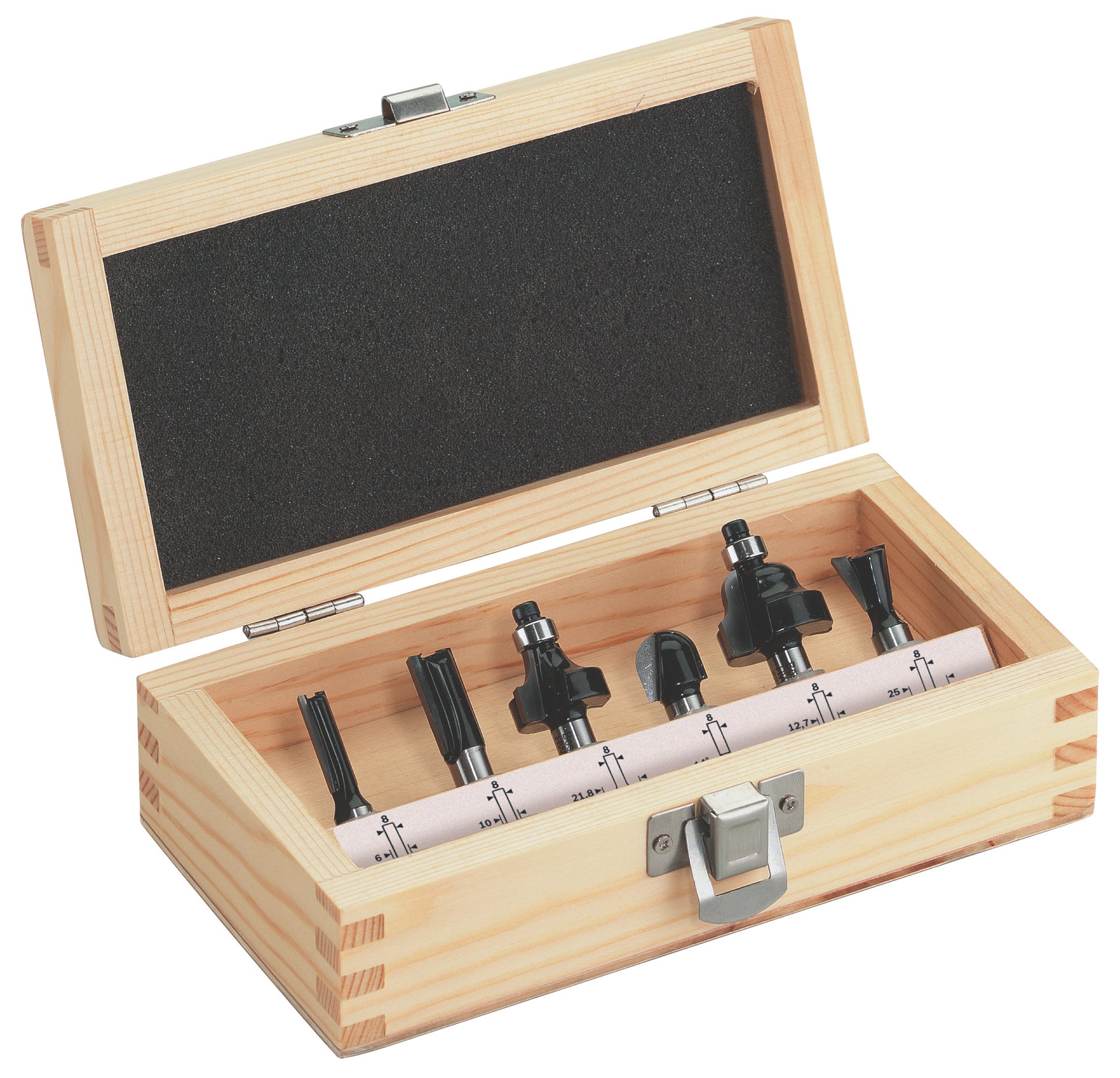 Metabo 631040000 coffret de fraises pour bois outillage de défonceuse 6 pièces