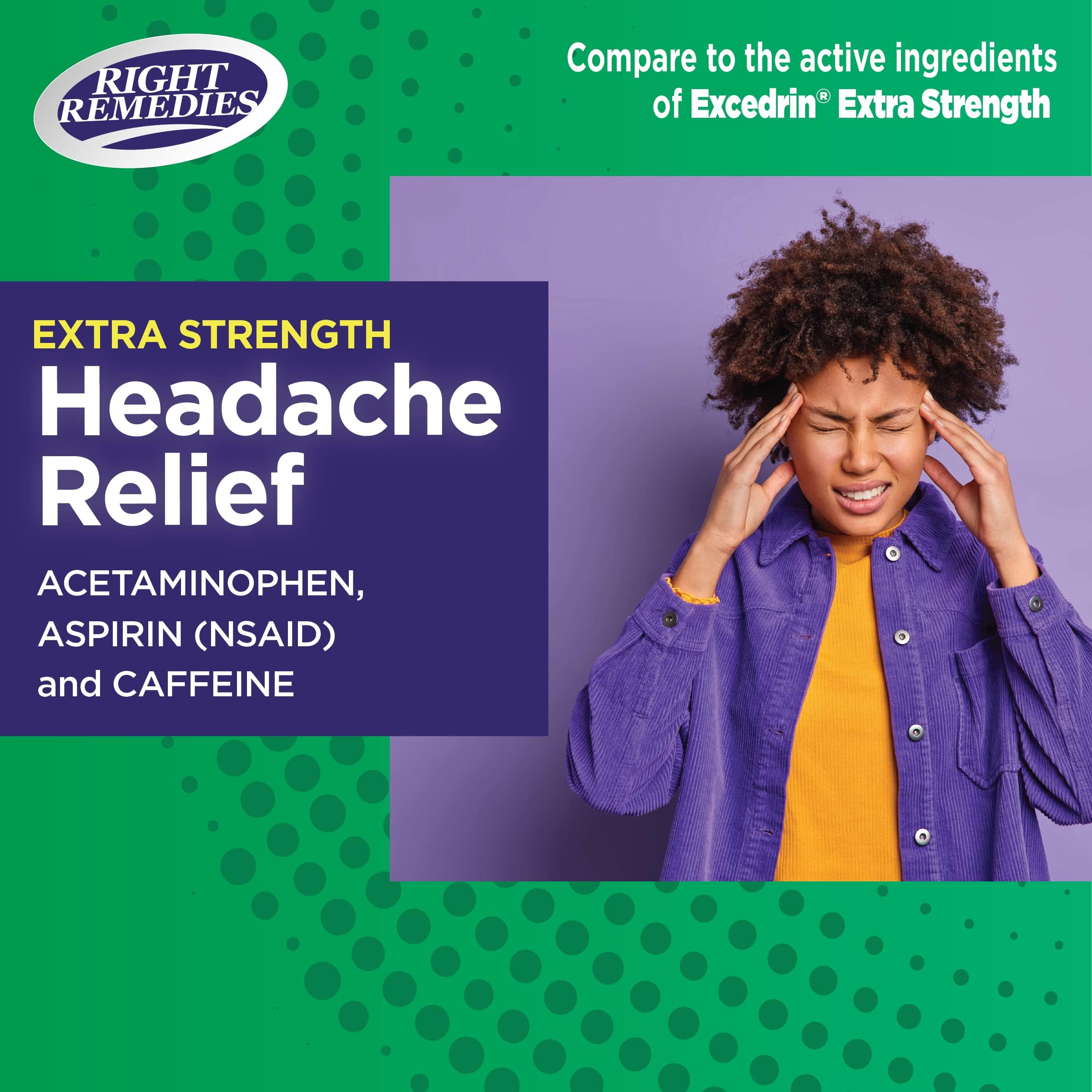 RIGHT REMEDIES Extra Strength Headache Relief, Back & Body, 300 caplets — Amazon image 2