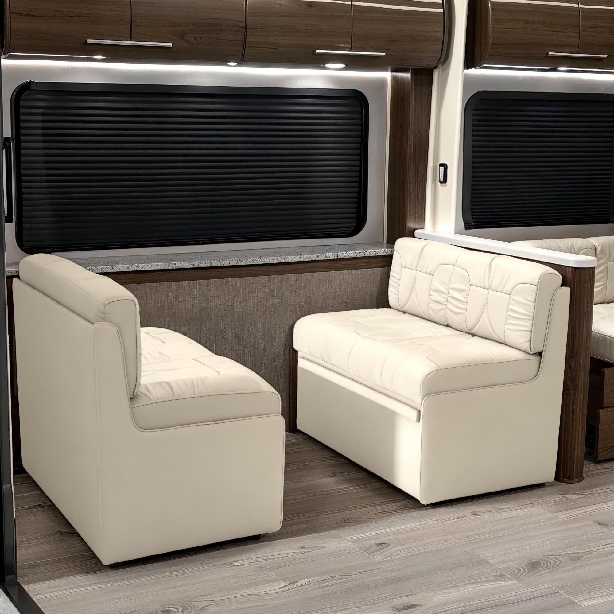 Qualitex De Leon RV Dinette, Bed with Storage, 40" Wide, Ultimate Leather, Bisque