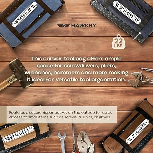 Miniatura 6 de Juego de bolsas de herramientas de lona (blanco azul, marrón, azul, beige)