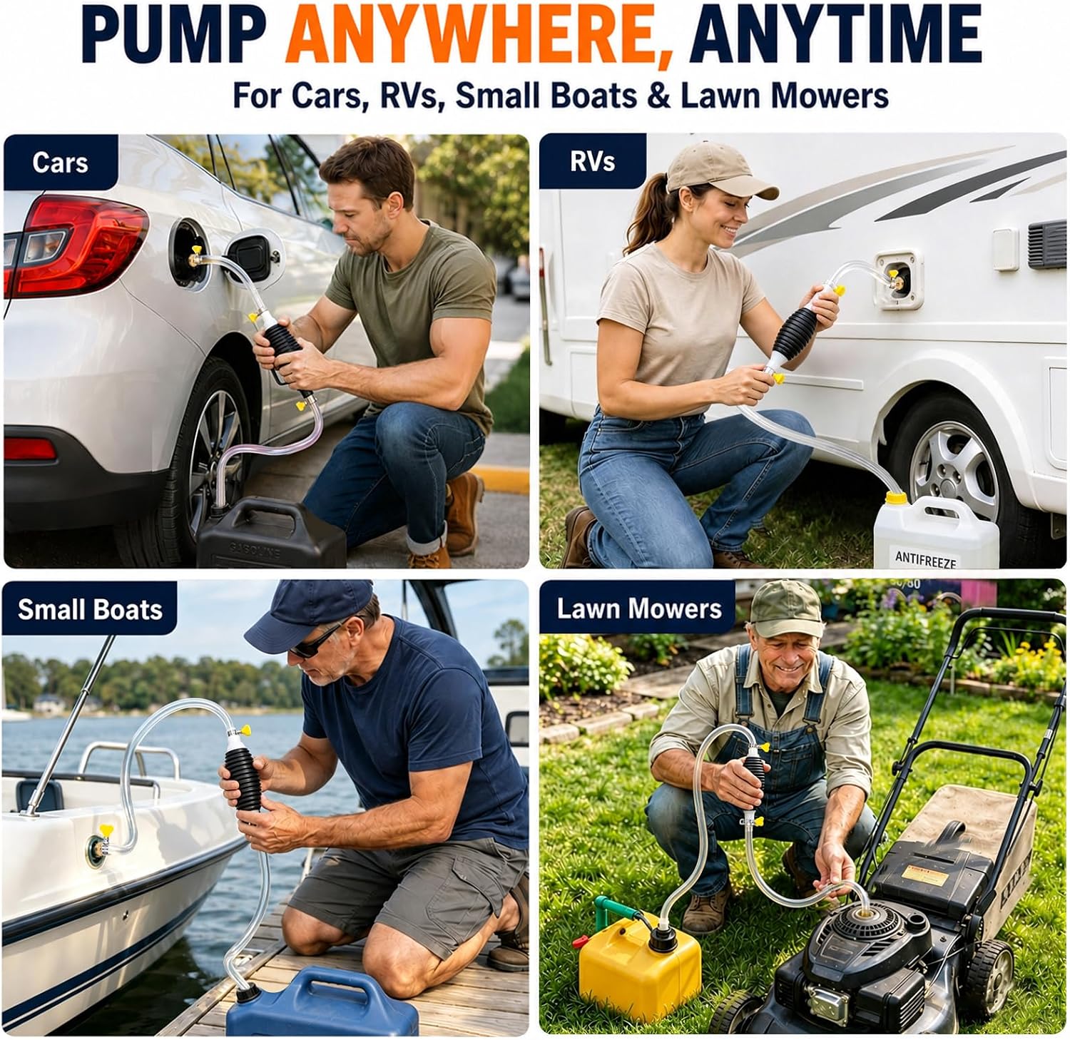 RV Antifreeze Hand Siphon Pump Kit for Camper, Trailer & Boat