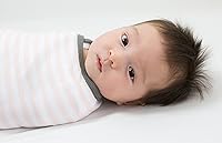 Vista 4 de Increíble manta para bebé con envoltura ajustable., Pequeña pluma, rayas y sólido., S, Rosado sólido