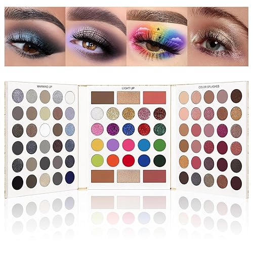 Miniatura 10 de UCANBE Paleta de sombras de ojos con 15 pinceles de maquillaje, paleta de maquillaje de ojos pigmentada, juego de regalo festivo, polvo de sombra