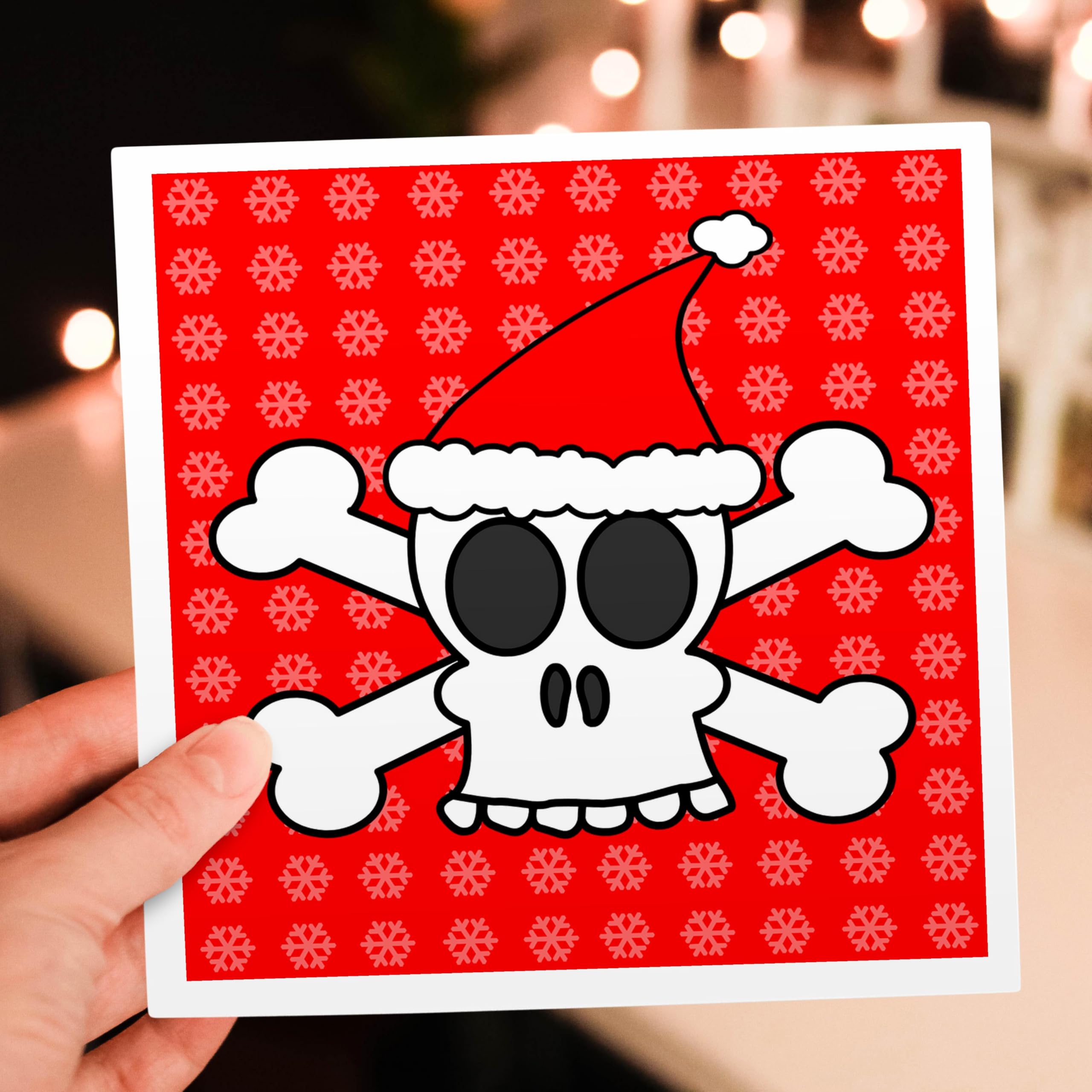 Amazon.com: Skull and Crossbones Red Santa Hat Snowflakes 