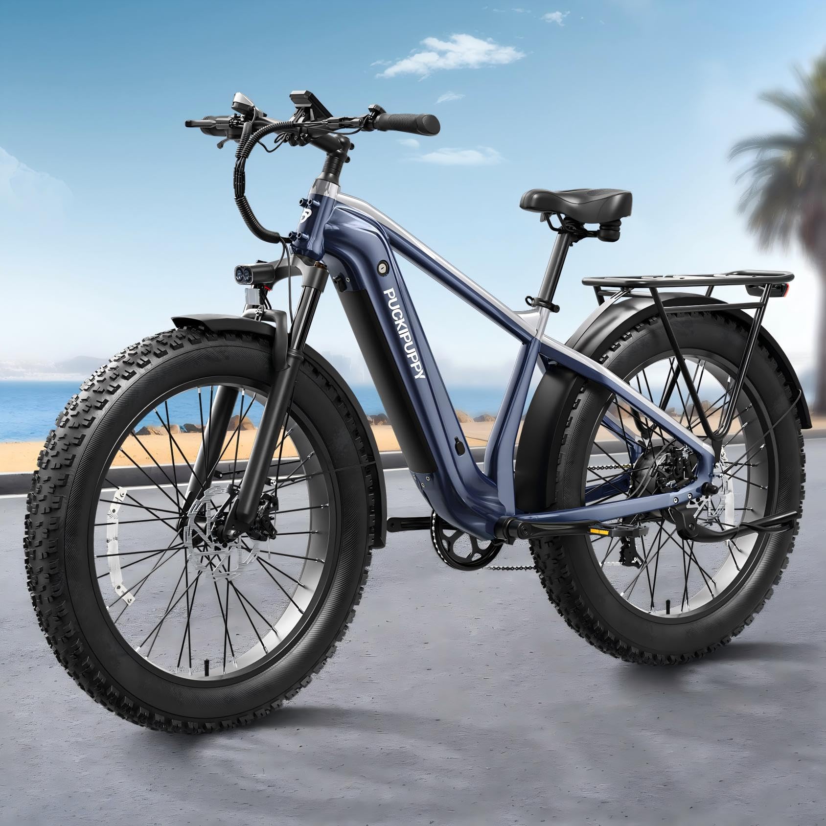 PUCKIPUPPY Electric Bike for Adults with 960W(Peak), 26