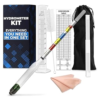 Triple-Scale Hydrometer Kit with Plastic Test Jar for Wine, Beer, Mead and Kombucha - Alcohol Tester, Hydrometer Alcohol, ABV, Brix & Gravity Tester - Brewing Supplies, Valentine Day Gift for Brewers