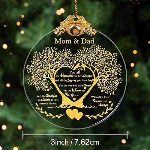 Miniatura 2 de Regalo de adorno de aniversario para mamá y papá de boda, adorno de aniversario de mamá y papá, regalo de adornos de vidrio de Navidad para mamás y