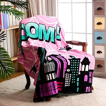 Pickmesh Spider Throw Blanket Spider Gifts Hero Movie Cinema Theme Plush Lightweight Fleece Throw Blanket 60 x 50 Inches for Hero Theme Birthday Party Favor SuppliesPink