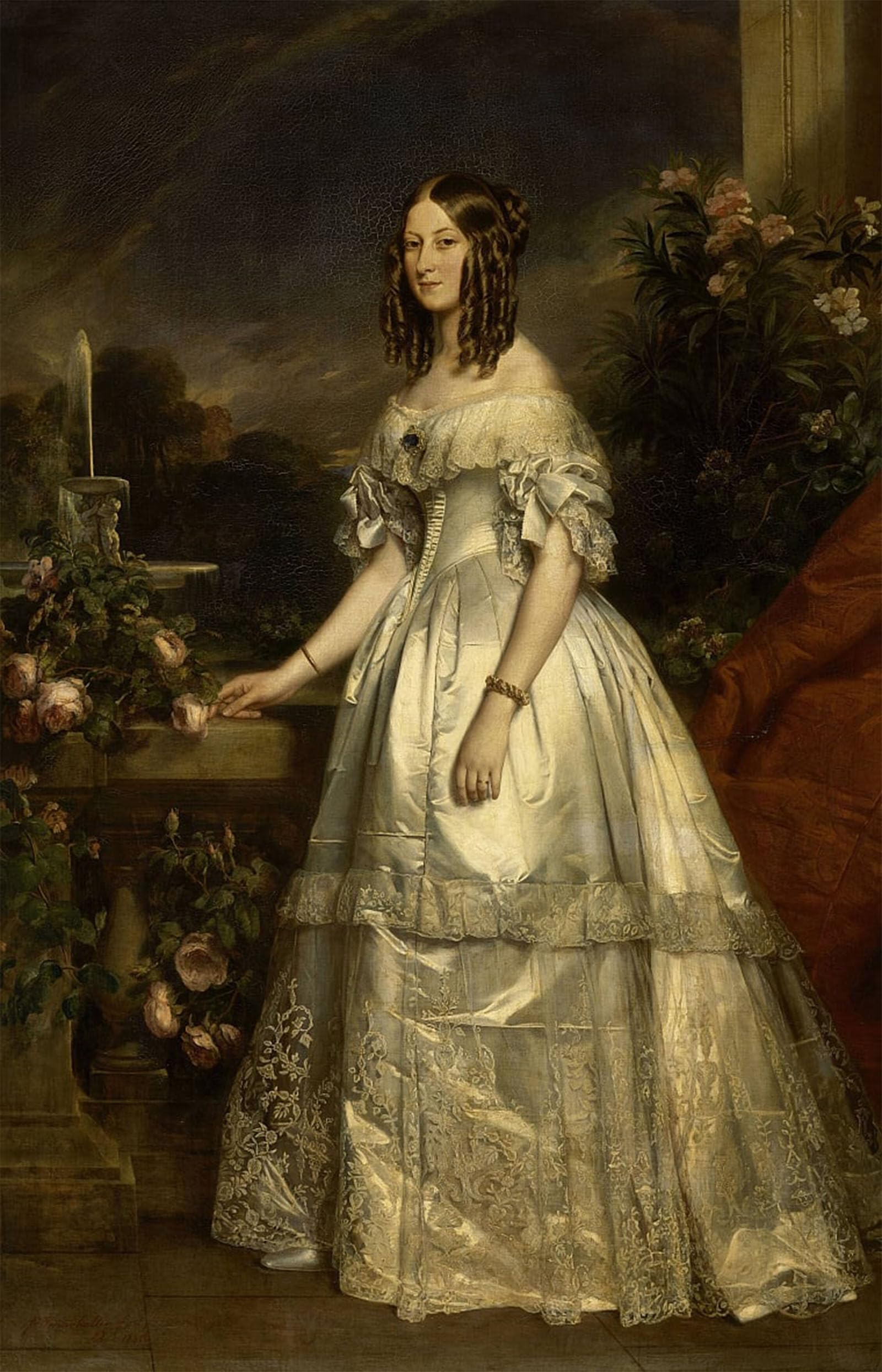 POSTERIIk Famous Animal Posters Vintage Picture Portrait of Princess of Saxe Coburg and Gotha by Xaver Winterhalter Modern Wall Decor for Home Decor 60x90cm