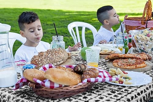 Miniatura 2 de TopTableCloth - Mantel rectangular de vinilo de 8pies, 96 x 30pulgadas con elástico en las esquinas, para Navidad, ajustable, plegable, para picnic,