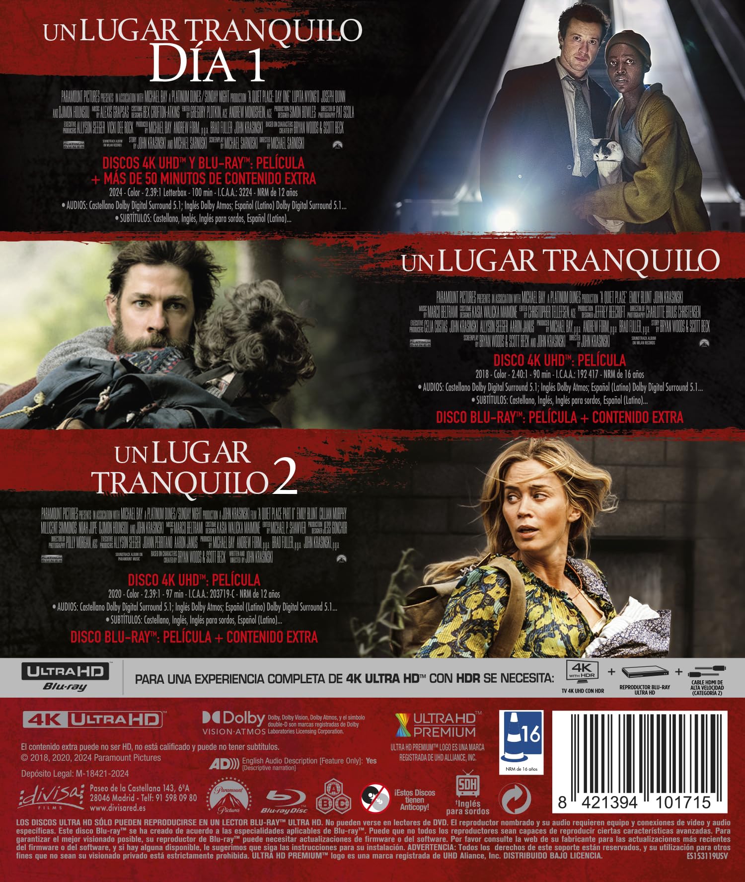 A Quiet Place - Giorno 1 [3Blu-Ray] [Region Free] (Audio italiano. Sottotitoli in italiano)