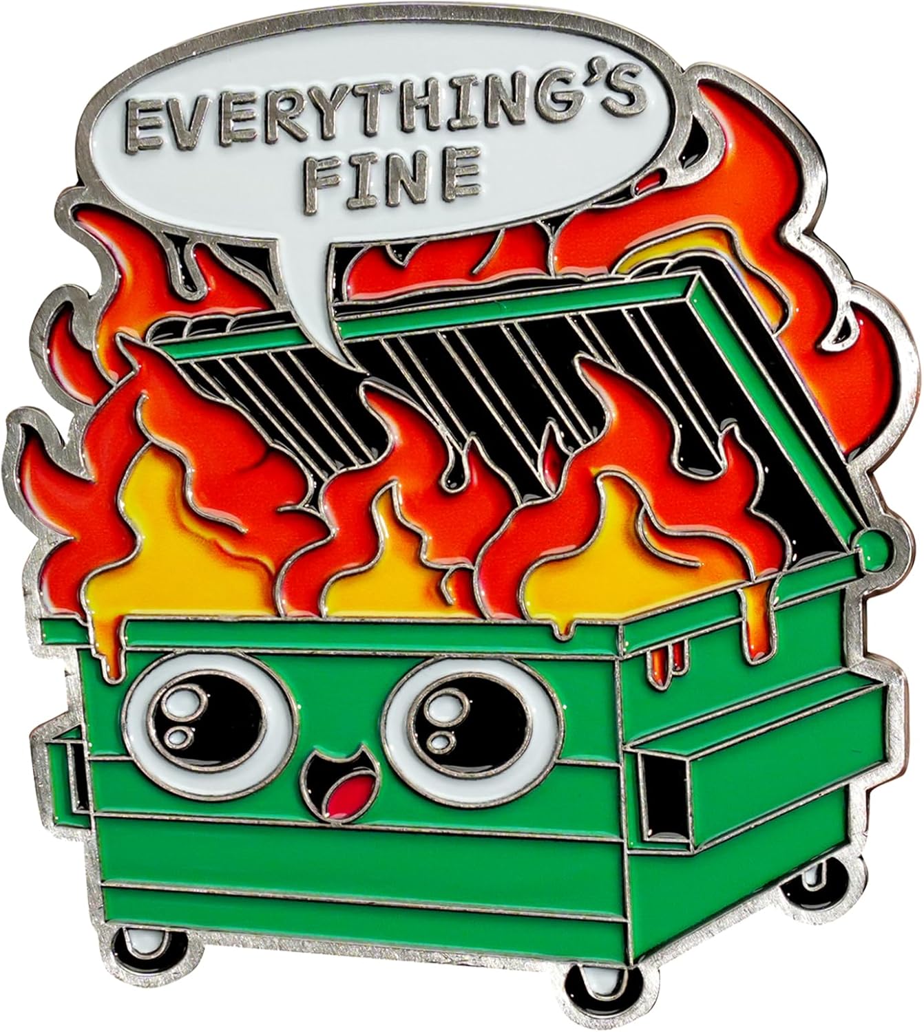 Dumpster Fire Lapel Pin – Funny Enamel Pins for Men and Women‘ Clothes, Bags, Gifts, & Accessories