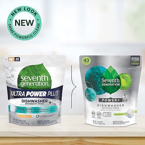 Vista 36 de Seventh Generation Power Plus - Paquetes de detergente para lavavajillas con aroma cítrico fresco, paquete de 6 para platos espumosos, 15