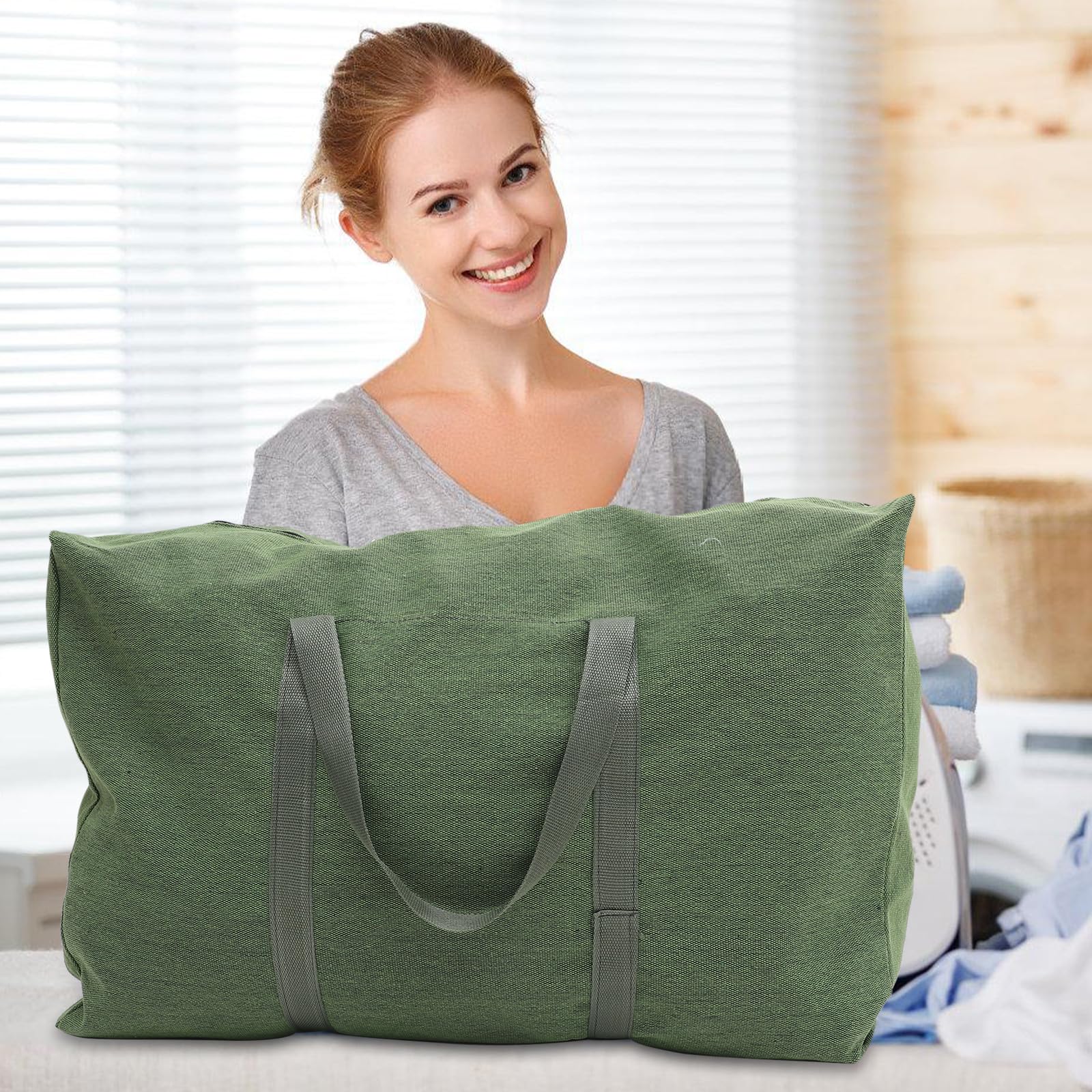 TOYANDONA Borsa Grande per Bagagli in Tela Canvas Manici, Capacità Extra Large per Back To School Party e Viaggi, Resistente e Funzionale Colore Casuale