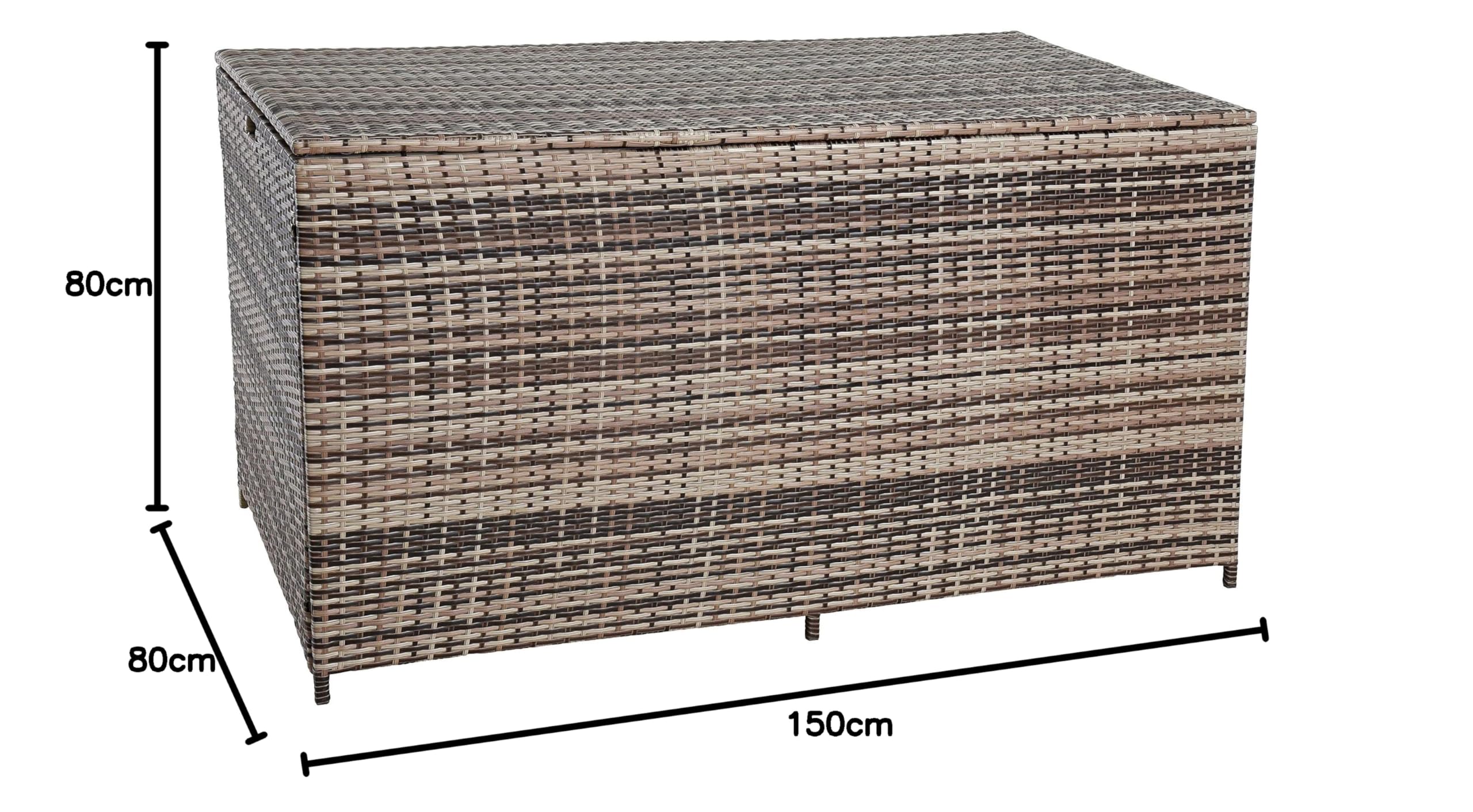 ESTEXO Polyrattan Auflagenbox XXL Kissenbox 870 Liter Gartenbox Gartentruhe Aufbewahrungsbox (Beige-Braun)