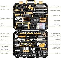 Vista 2 de DEKOPRO Kit de herramientas de reparación del hogar de 198 piezas, caja de herramientas de plástico con juego de herramientas manuales para el hogar