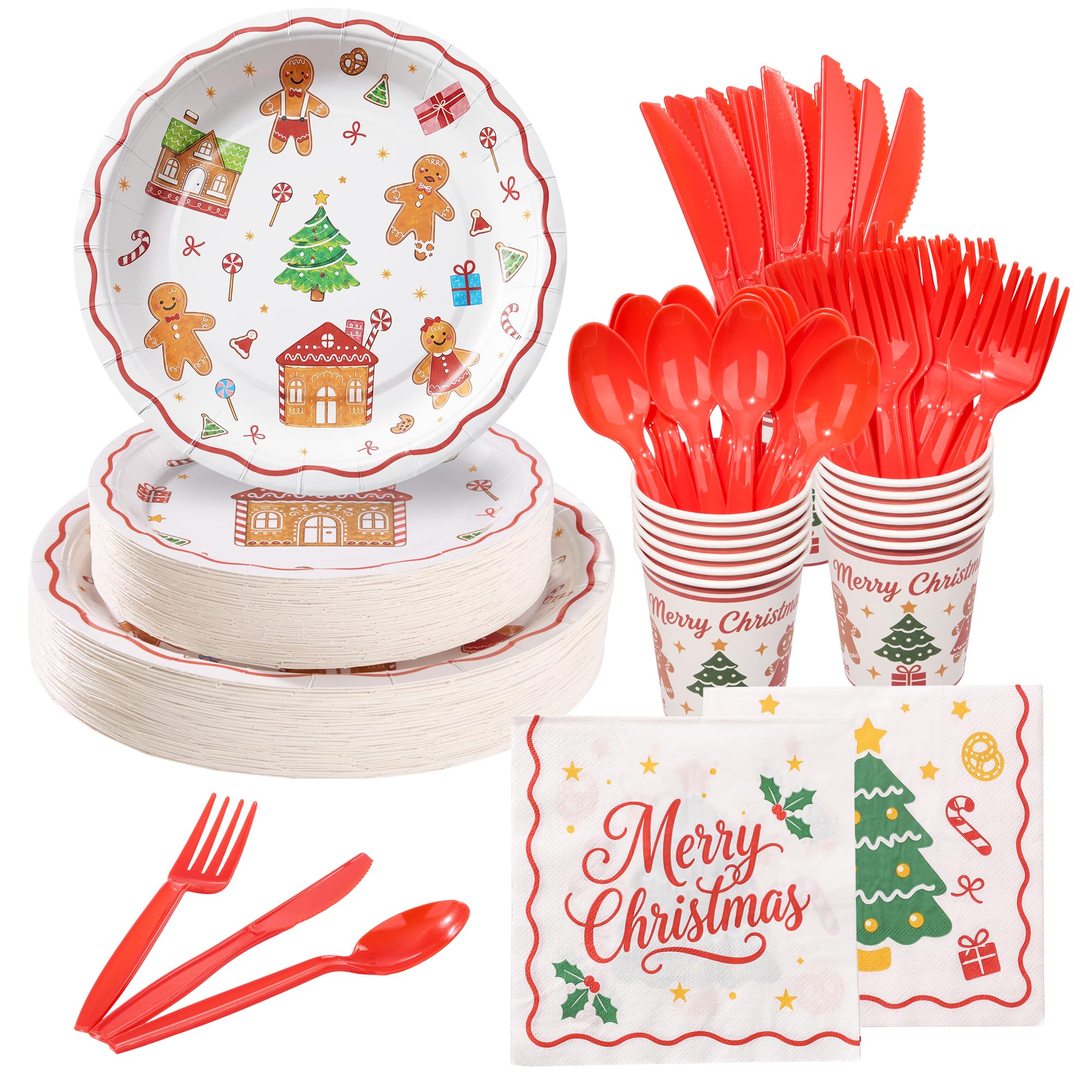 Goodluck Ivory Disposable Plates - 350PCS Party Set -14